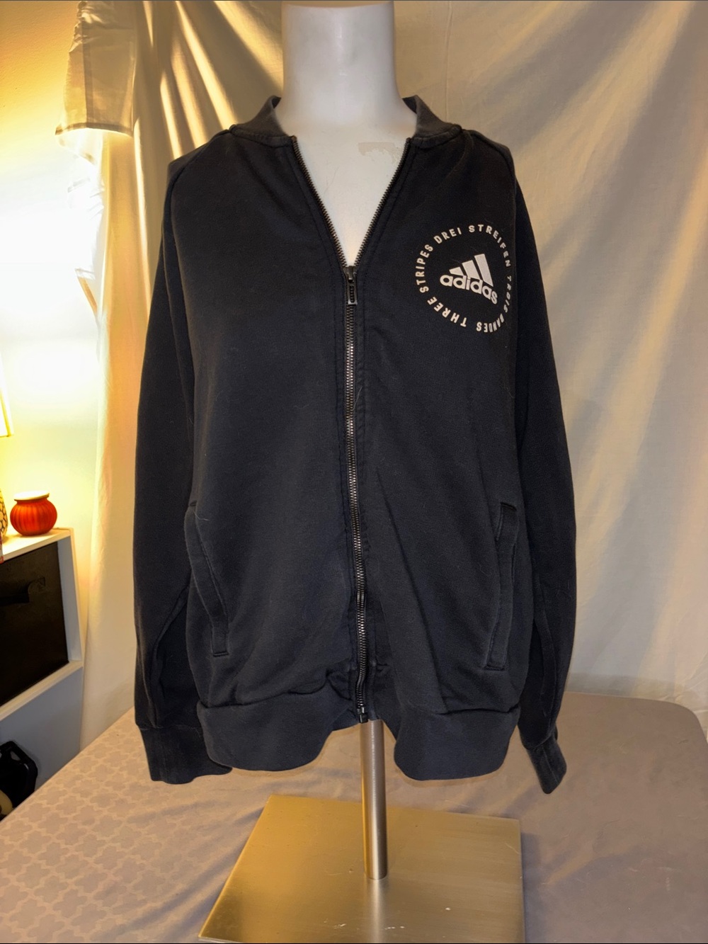 Women’s adidas Black Full-Zip Lightweight Hoodie Jacket